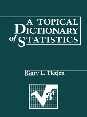 cover image of A Topical Dictionary of Statistics
